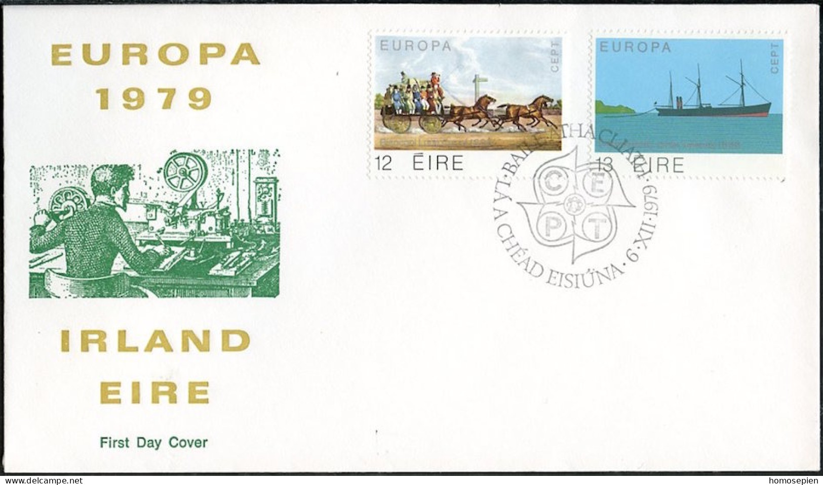 Irlande - Ireland - Irland FDC4 1979 Y&T N°415 à 416 - Michel N°412 à 413 - EUROPA - FDC