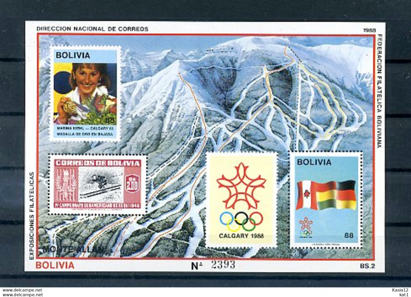 A17690)Olympia 88: Bolivien Bl 173** - Invierno 1988: Calgary