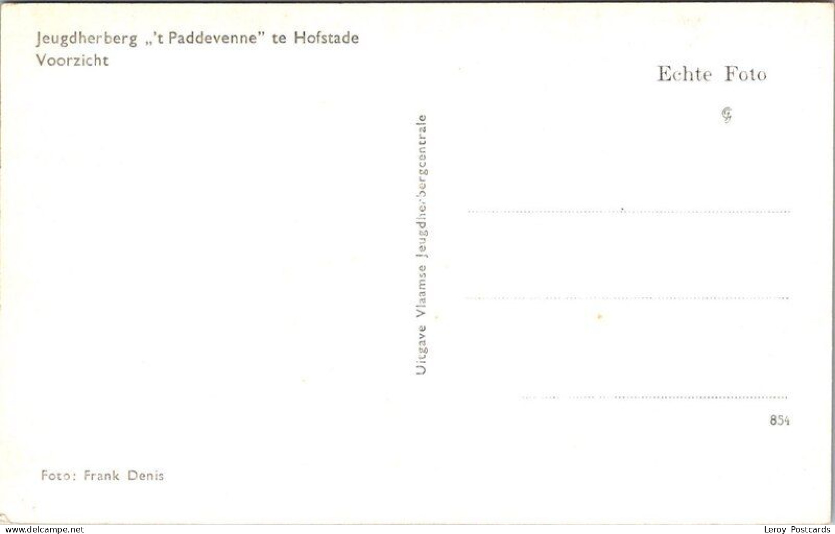 Jeugdherbergd ‘t Paddevenne’, Hofstade, Vlaams-Brabant 1954 - Zemst