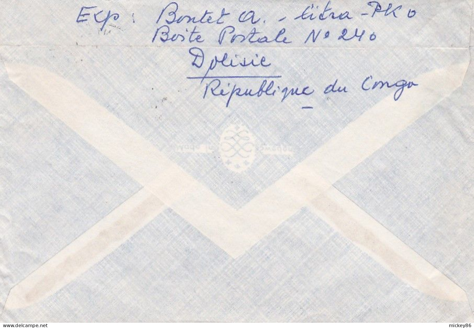 CONGO--1960-Lettre POINTE NOIRE  Pour POITIERS (France).. Timbre Seul Sur Lettre..cachet 12-11-60 - Andere & Zonder Classificatie