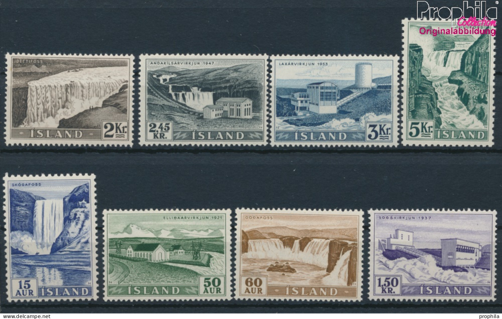 Island 303-310 (kompl.Ausg.) Postfrisch 1956 Wasserfälle (10221501 - Unused Stamps