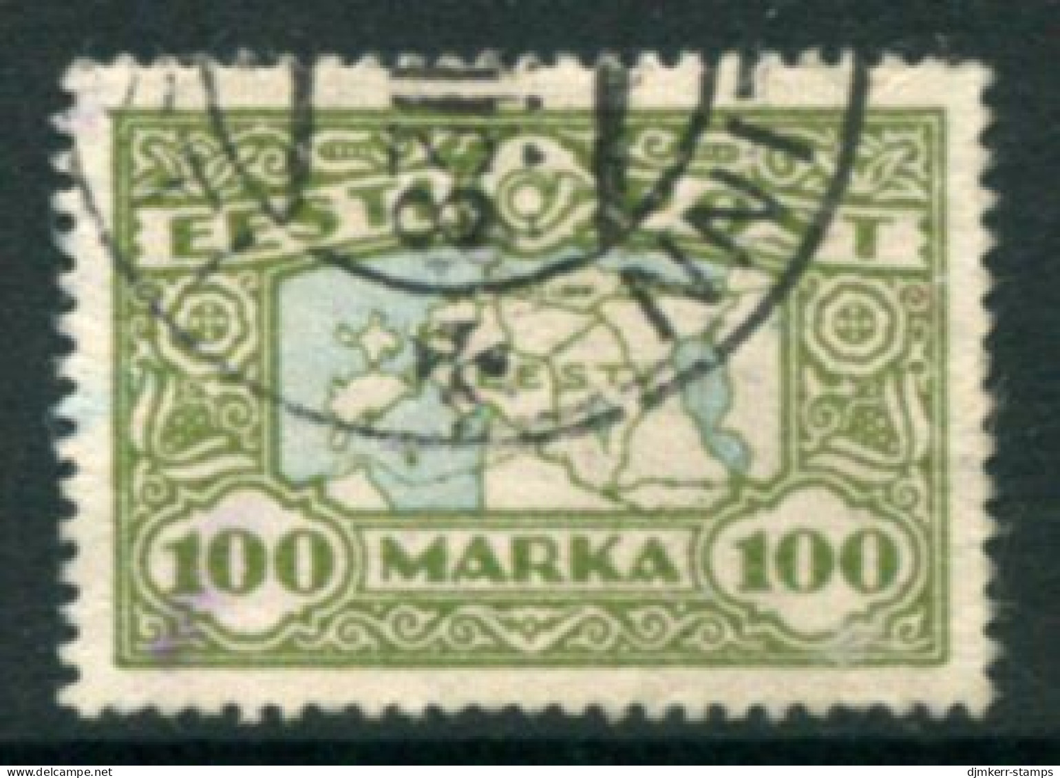 ESTONIA 1923 Definitive: Map 100 M. Used  Michel 40 - Estland