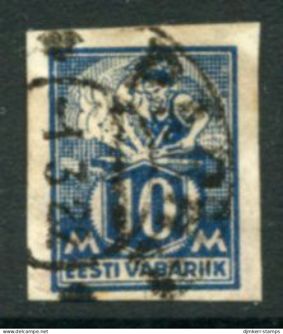 ESTONIA 1922 Definitive:Worker 10 M. Imperforate. Used  Michel 39B - Estonia