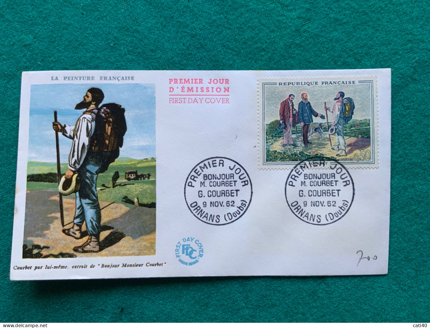 FRANCIA - COURBET  - FDC  1962 - Covers & Documents