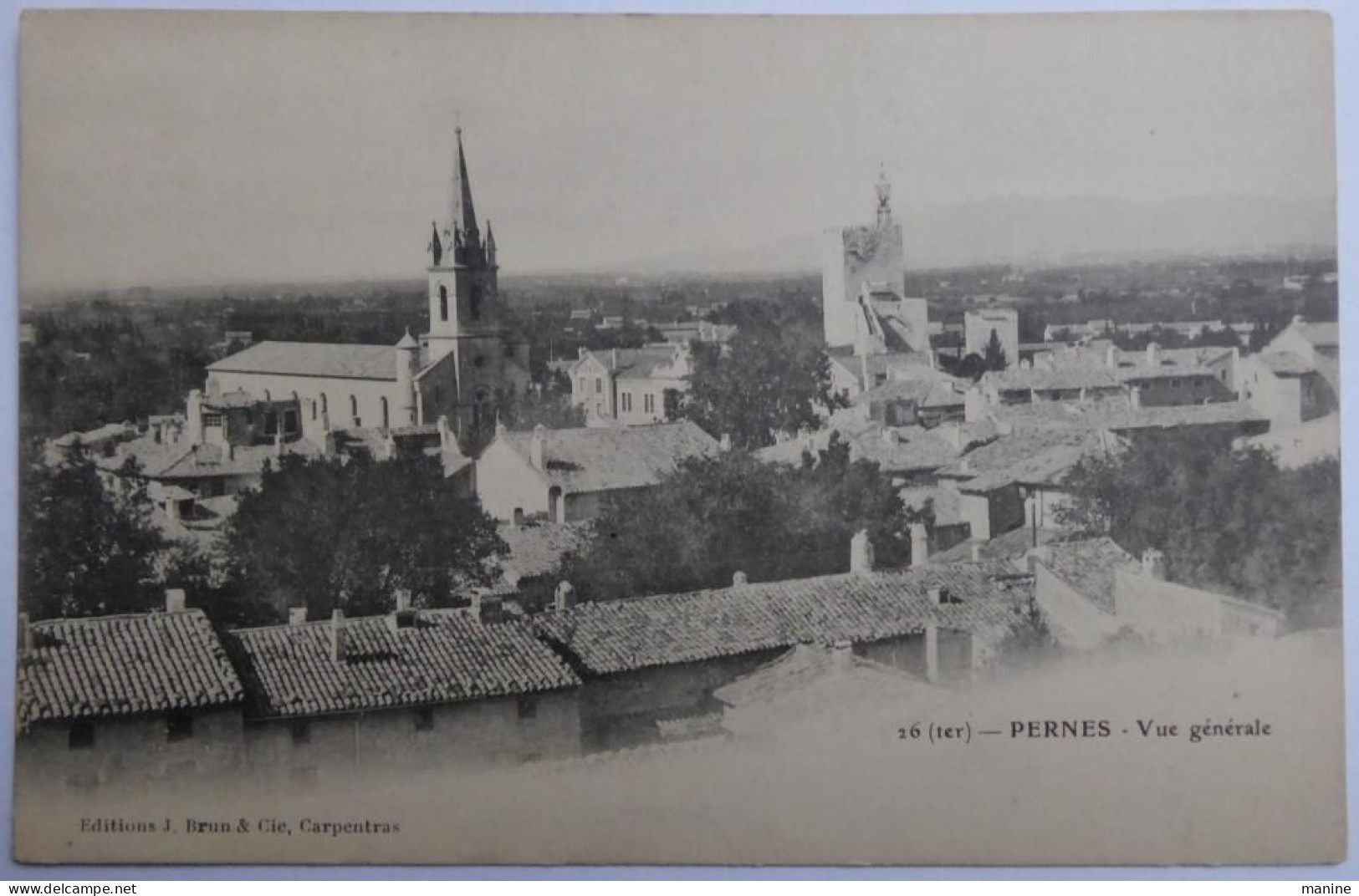 PERNES - Vue Générale - CPA 1907 Dos Simple - Pernes Les Fontaines