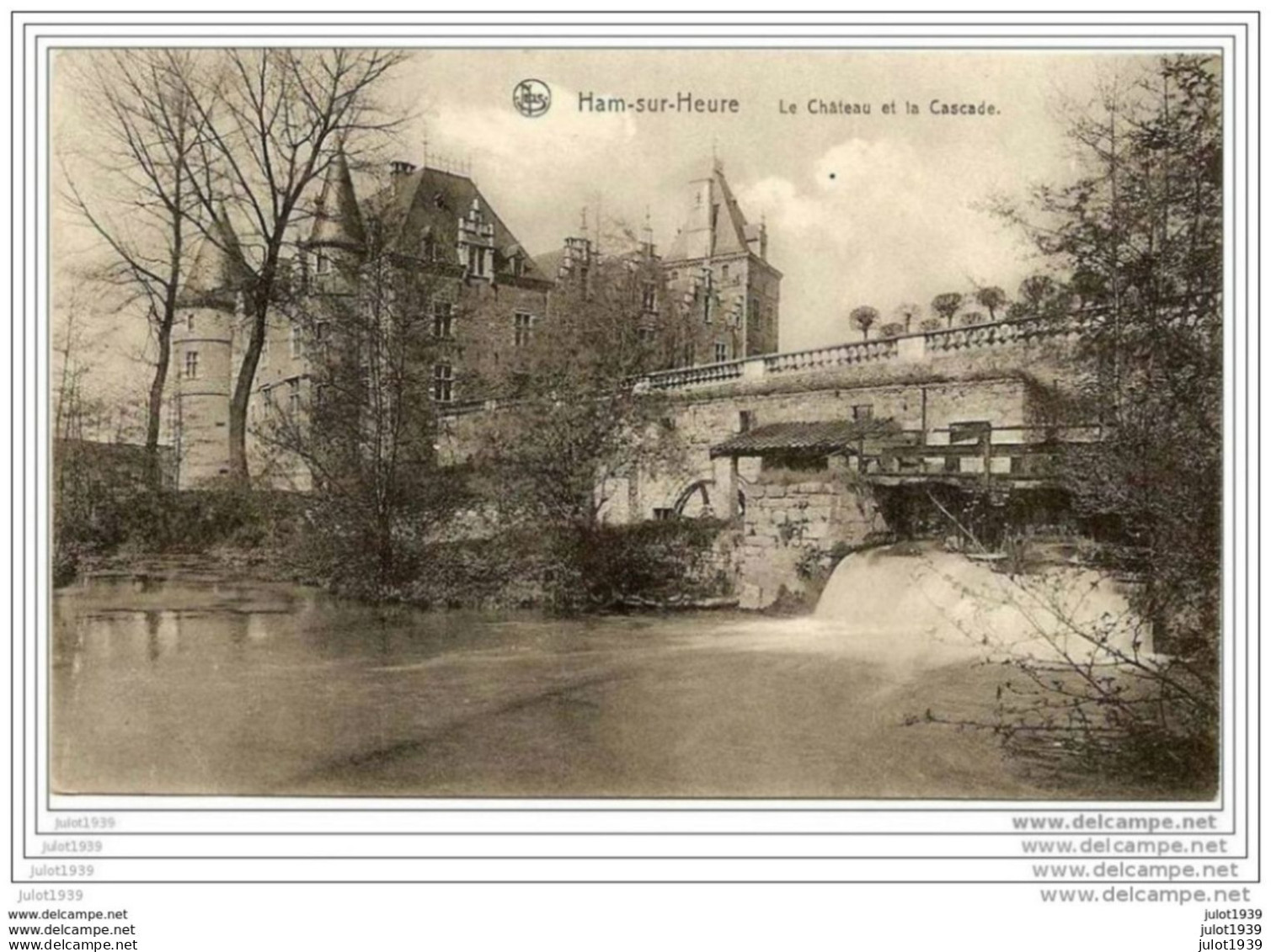 Julot1939 ... HAM - SUR - HEURE ..-- Le Château Et La Cascade . 1910 Vers BEAUMONT ( Mr Mme BRICUSSE ) . Voir Verso . - Ham-sur-Heure-Nalinnes
