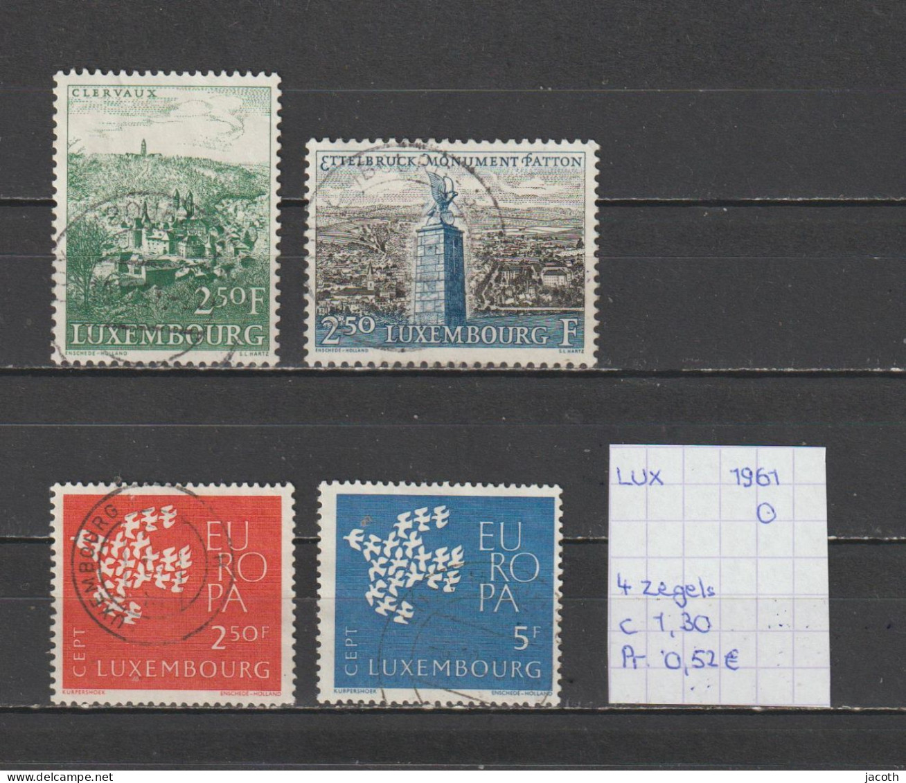 (TJ) Luxembourg 1961 - 4 Zegels (gest./obl./used) - Usados