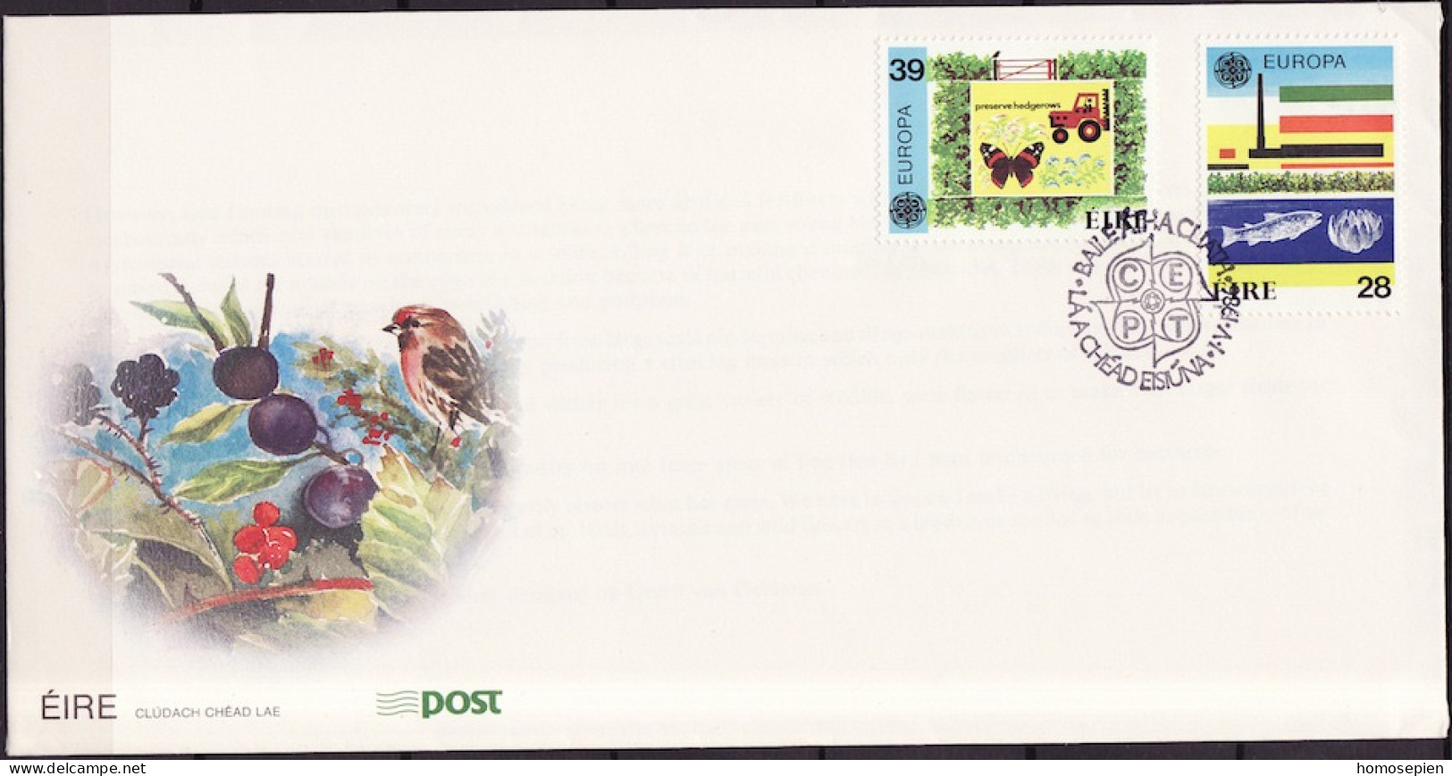 Irlande - Ireland - Irland FDC 1986 Y&T N°592 à 593 - Michel N°589 à 590 - EUROPA - FDC