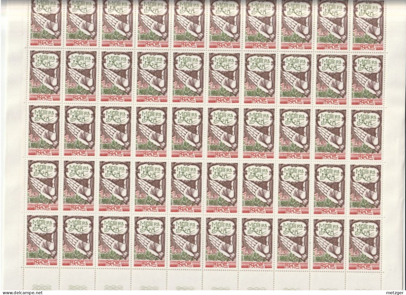 Feuille Complète De 50 Timbres Du N° 2013 Métiers D'Art. - Feuilles Complètes