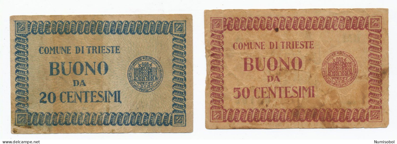 ITALY - 20, 50 Centesimi COMUNE DI TRIESTE ND(1918) (T158) - Otros & Sin Clasificación