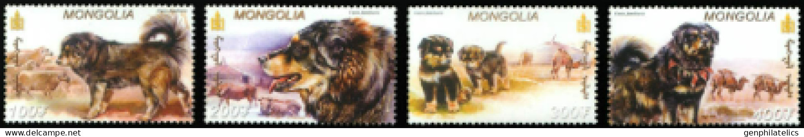 MONGOLIA 2002 FAUNA Animals DOGS - Fine Set MNH - Mongolie