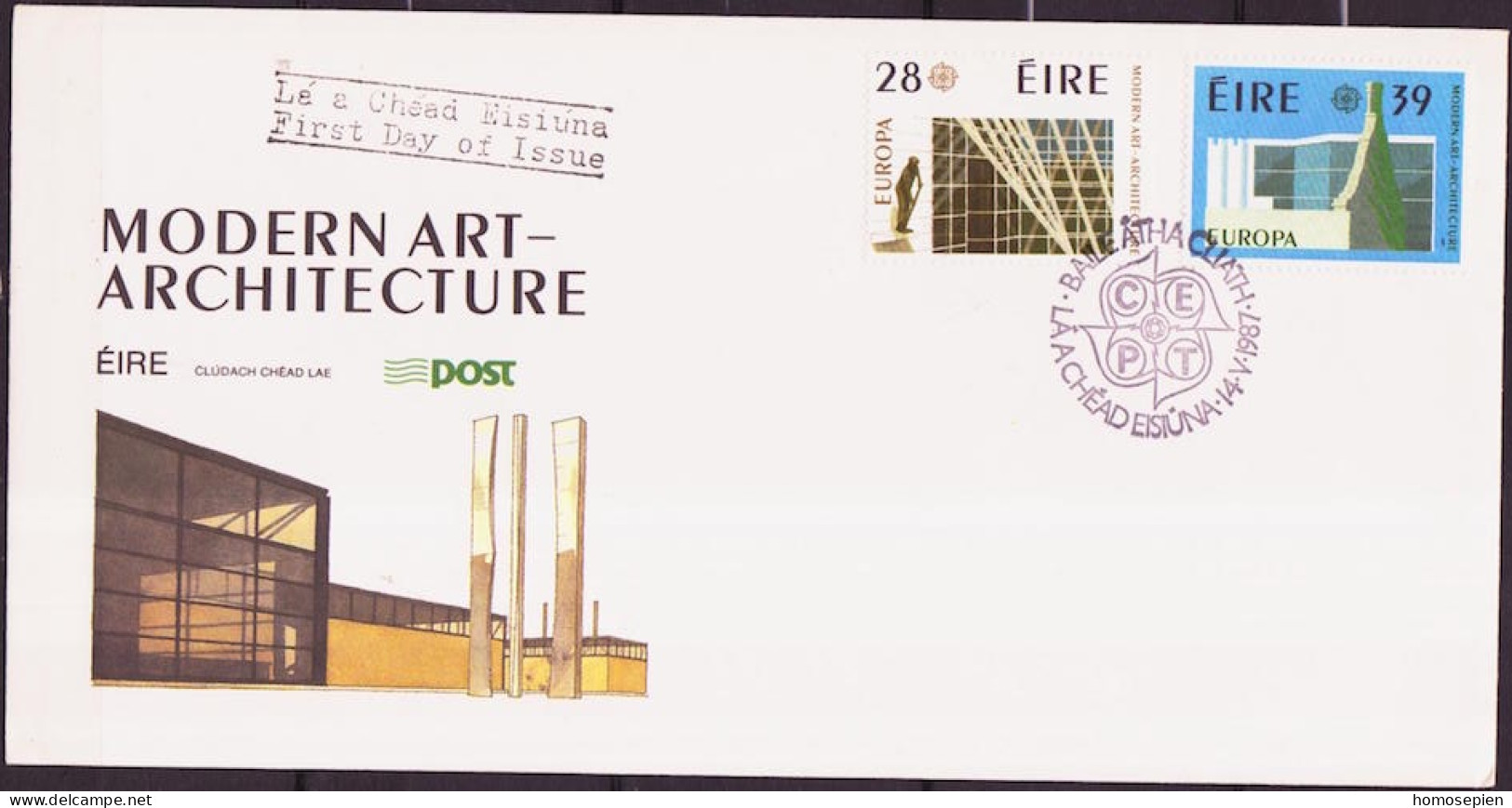 Irlande - Ireland - Irland FDC 1987 Y&T N°626 à 627 - Michel N°623 à 624 - EUROPA - FDC