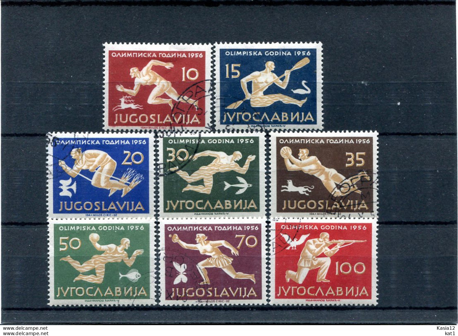 A49572)Olympia 1956: Jugoslawien 804 - 811 Gest. - Summer 1956: Melbourne