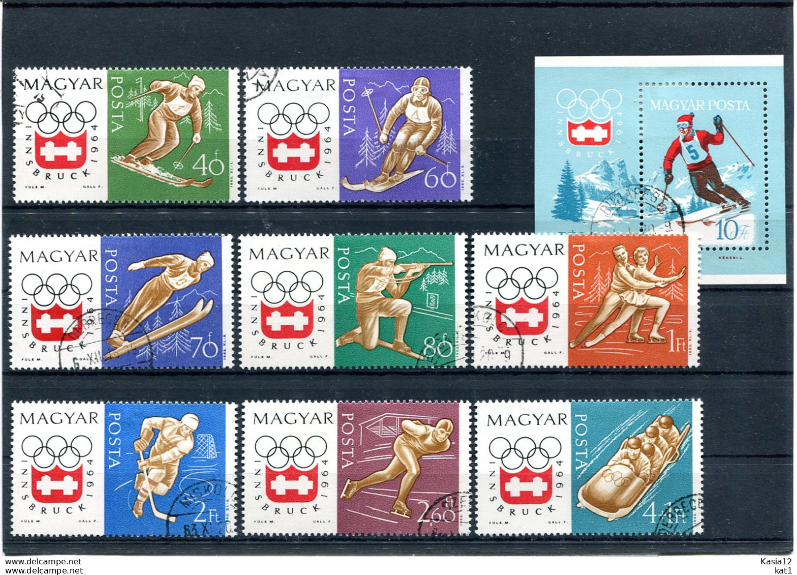 A49669)Olympia 1964: Ungarn 1975 - 1982 A + Bl 40 A Gest. - Hiver 1964: Innsbruck