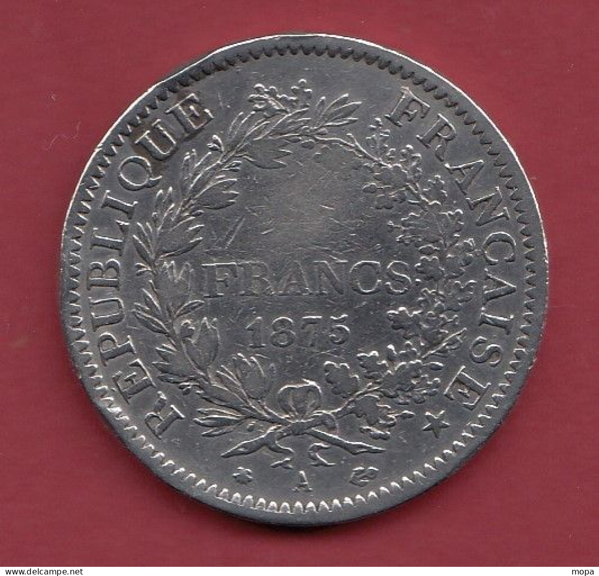 France 5 Francs Argent "Hercule" ---1875-A---dans L 'état (4) - 5 Francs