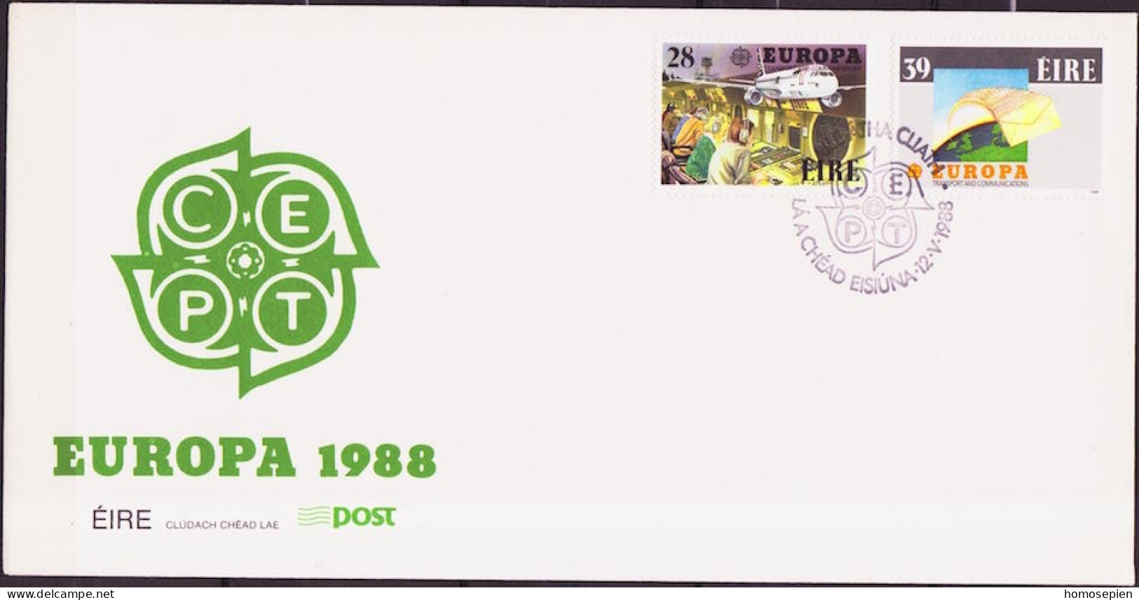 Irlande - Ireland - Irland FDC 1988 Y&T N°653 à 654 - Michel N°650 à 651 - EUROPA - FDC
