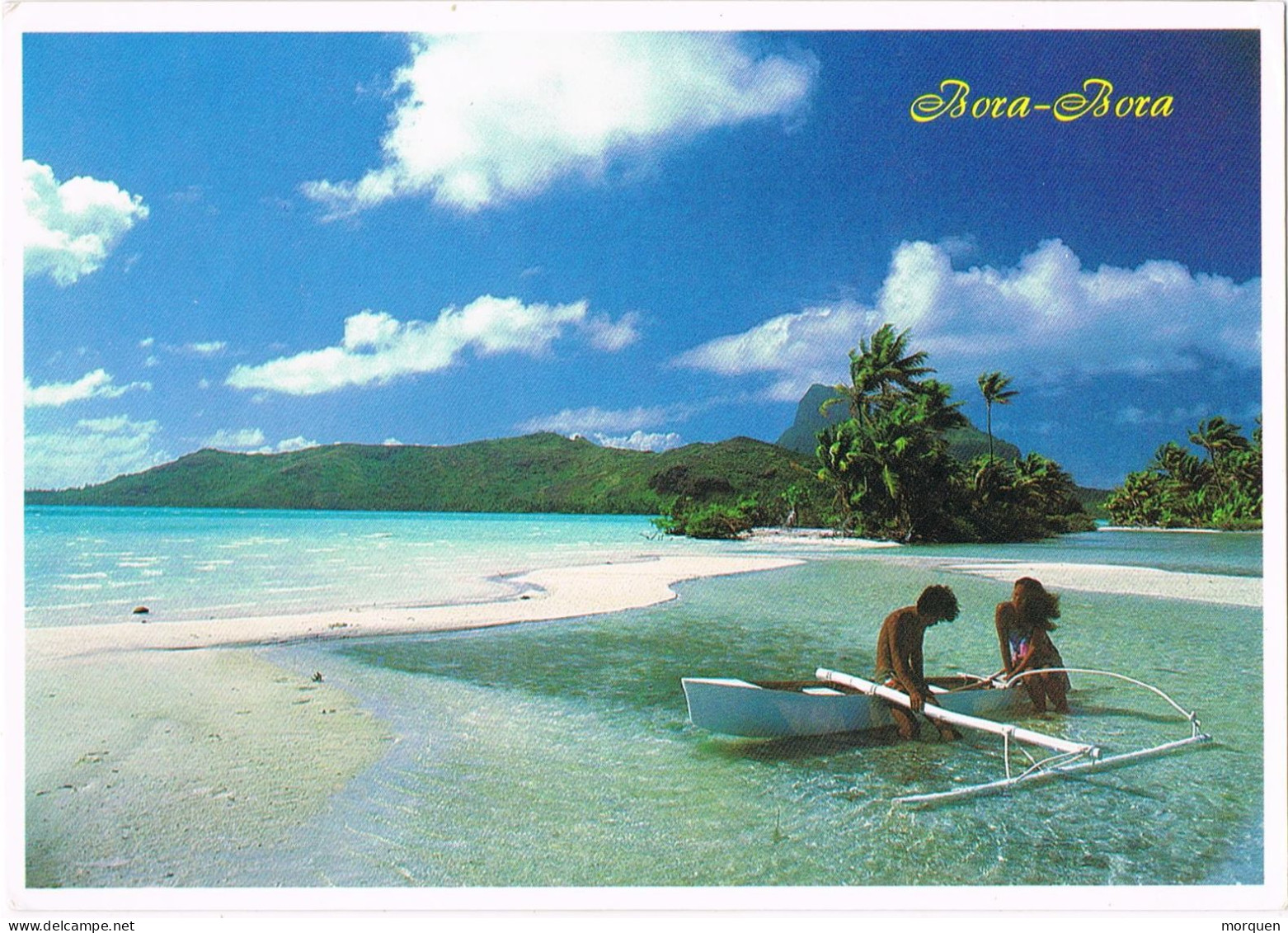 52979. Postal Aerea PAPEETE (Tahiti) Polynesie Française 1982. Vista Isla Bora-Bora. Ave, Bird - Lettres & Documents