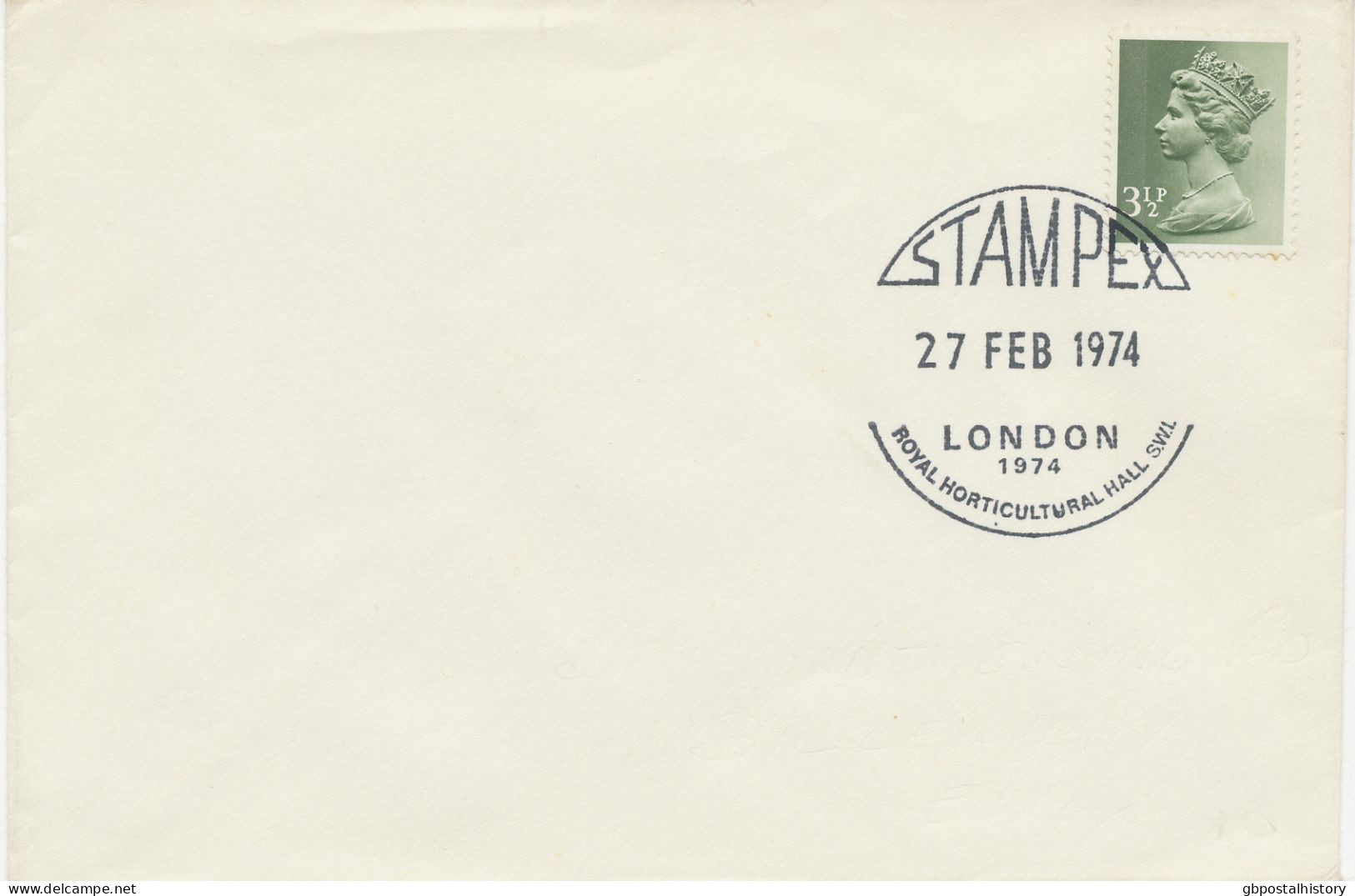 GB SPECIAL EVENT POSTMARKS 1974 STAMPEX LONDON ROYAL HORTICULTURAL HALL S.W.I. - Brieven En Documenten
