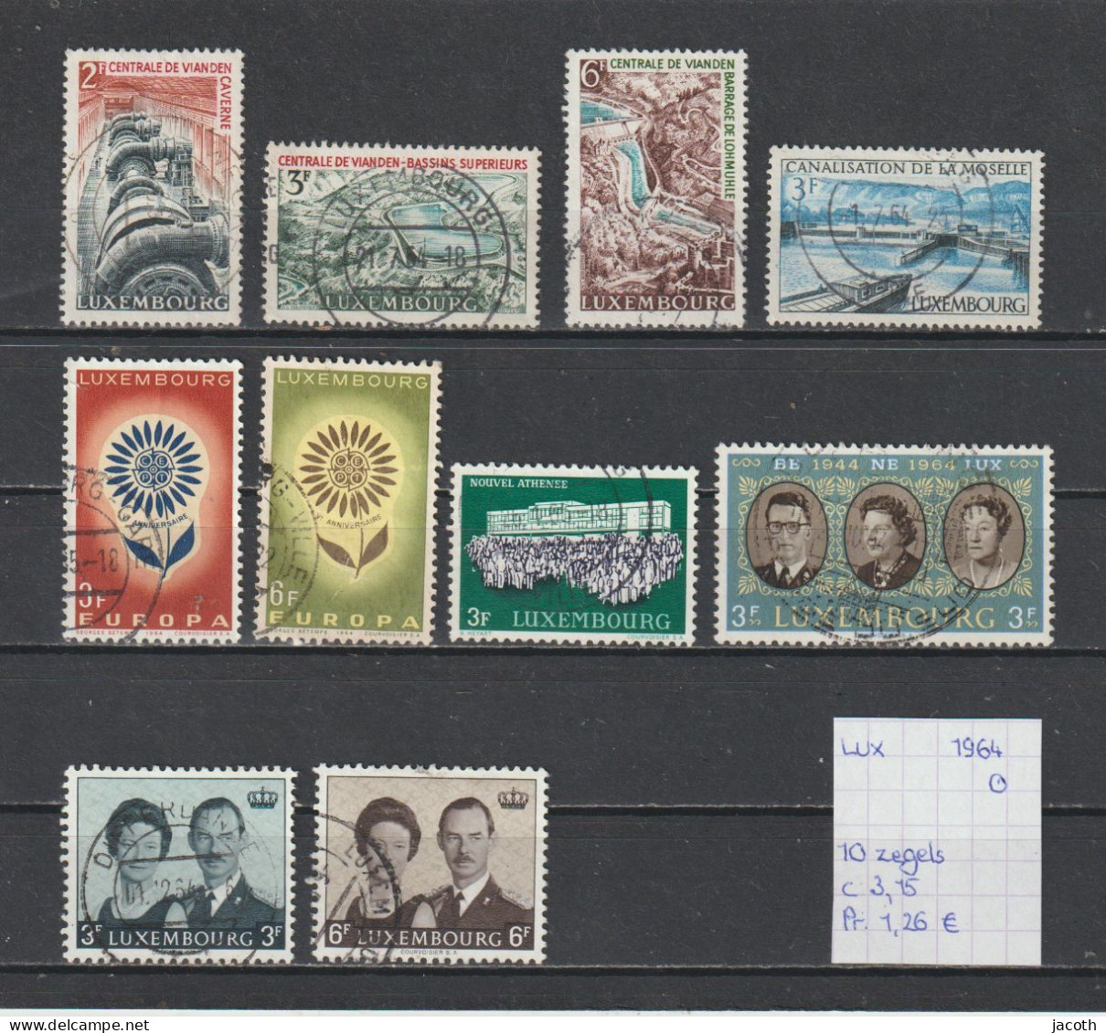 (TJ) Luxembourg 1964 - 10 Zegels (gest./obl./used) - Usados