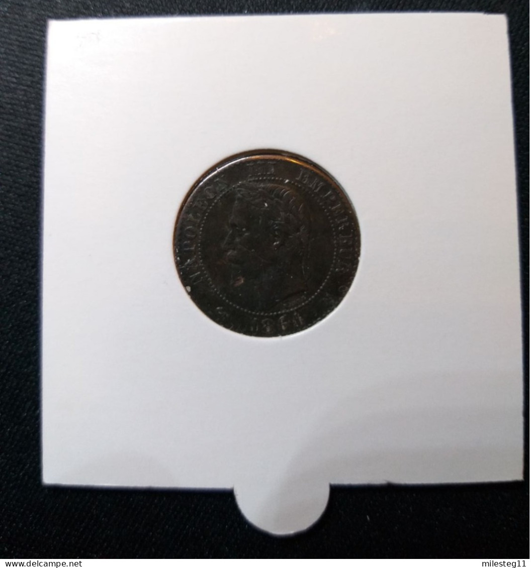 France 1861K 2 Centimes Tête Laurée (réf Gadoury N°104) - 2 Centimes