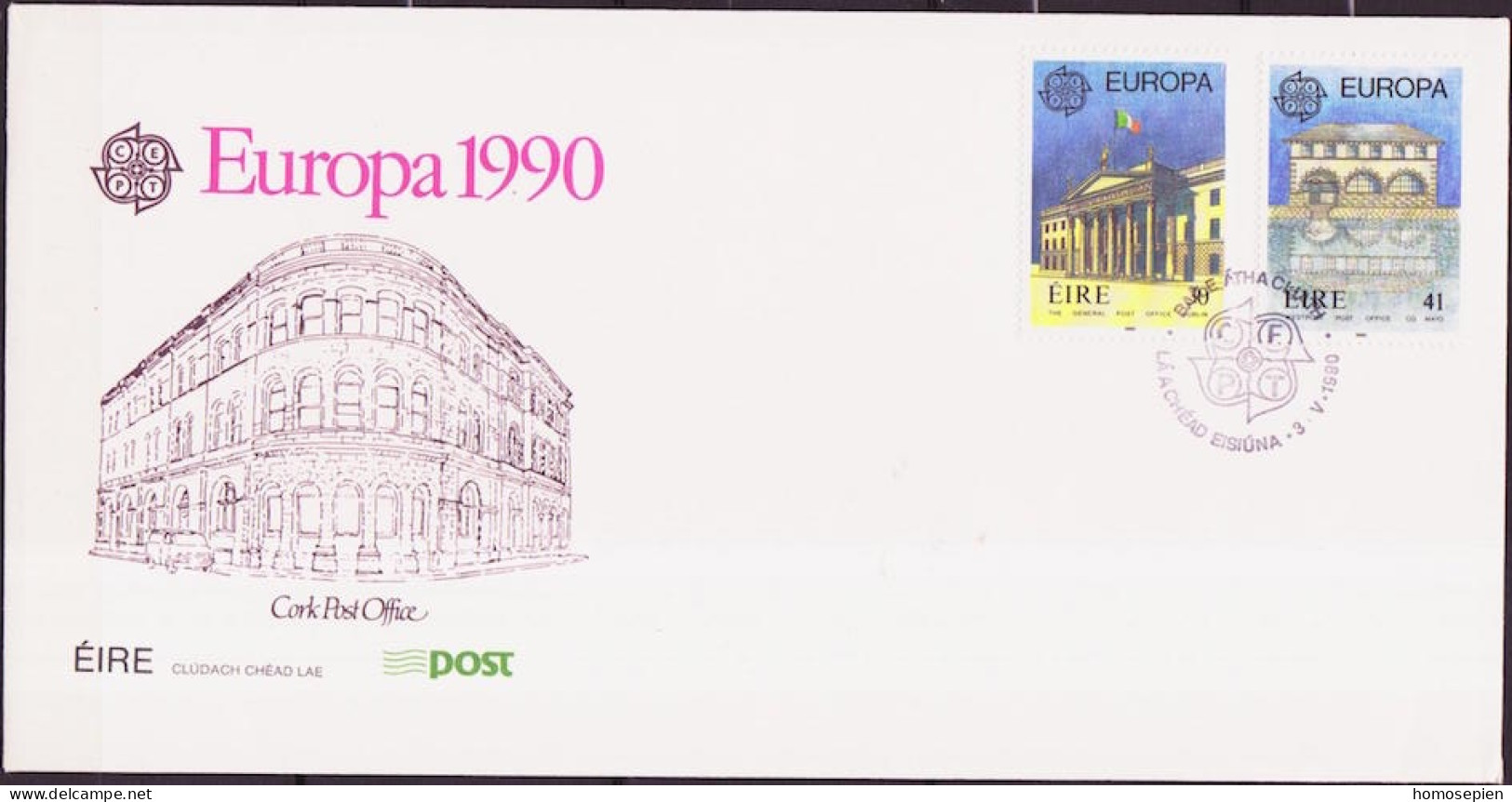 Irlande - Ireland - Irland FDC 1990 Y&T N°721 à 722 - Michel N°716 à 717 - EUROPA - FDC