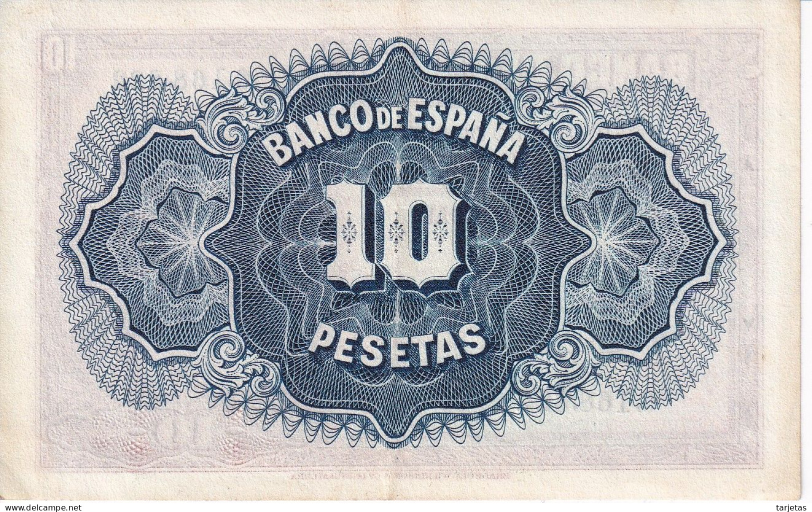 BILLETE DE 10 PESETAS DEL AÑO 1935 SIN SERIE CALIDAD EBC (XF) CERTIFICADO DE PLATA - 10 Pesetas