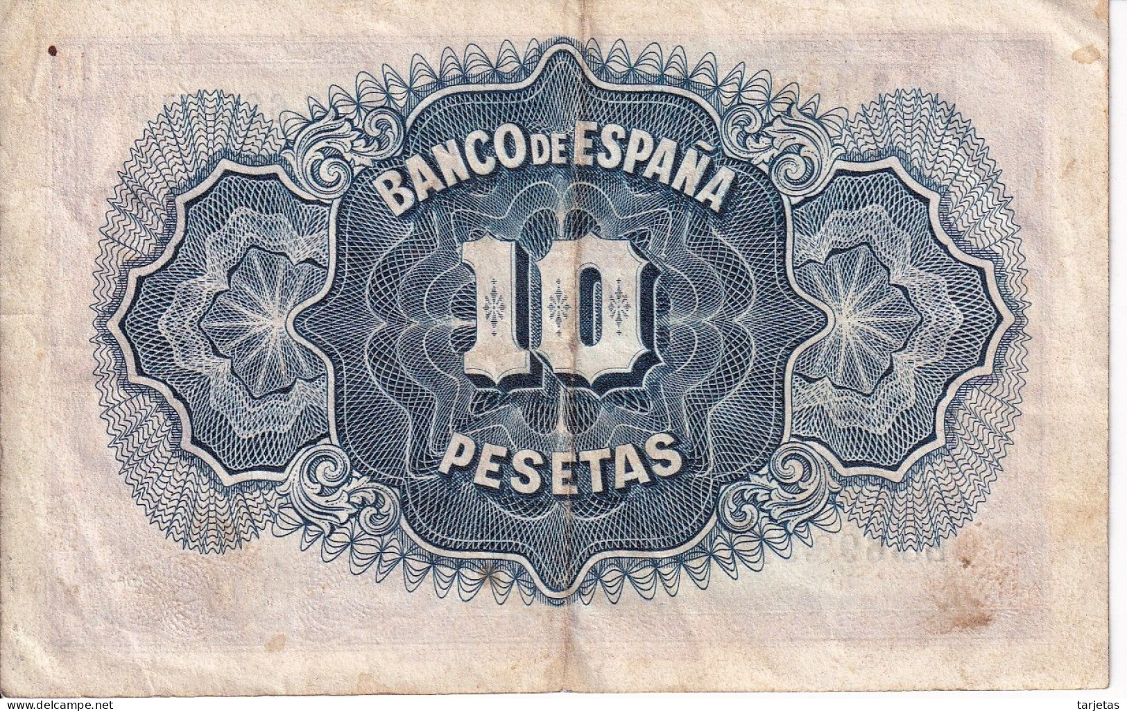 BILLETE DE 10 PESETAS DEL AÑO 1935 SERIE B - CERTIFICADO DE PLATA - 10 Pesetas