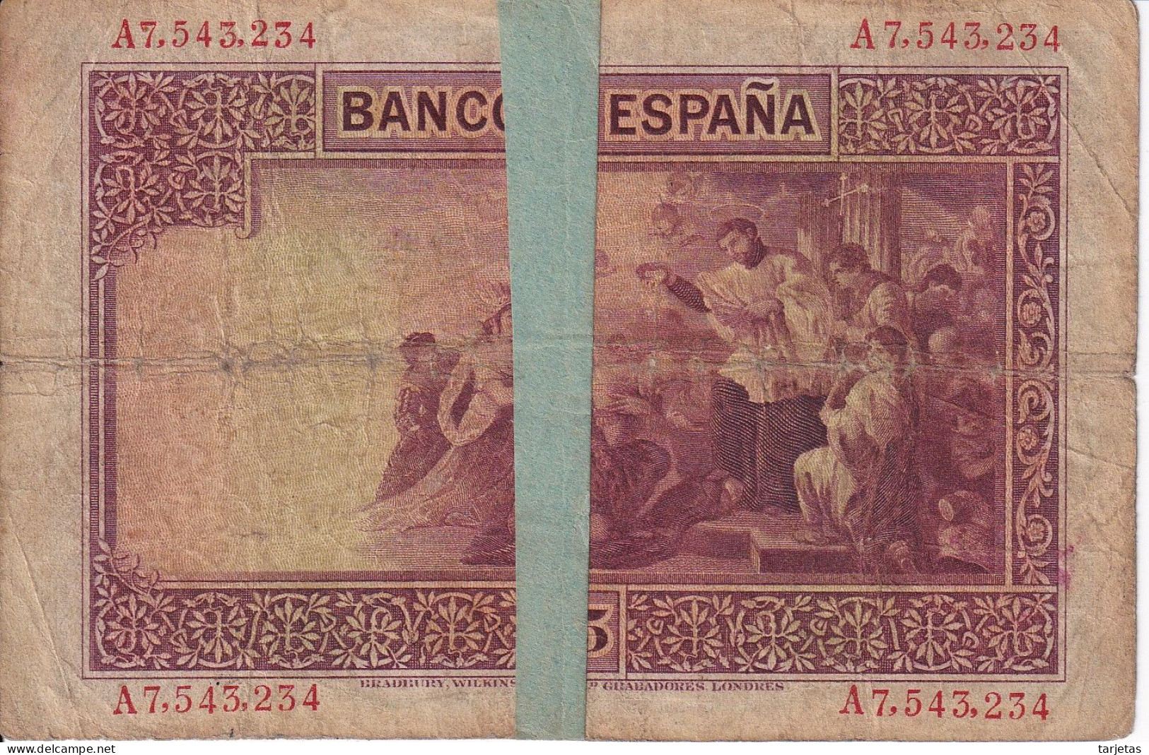 BILLETE DE ESPAÑA DE 25 PTAS DEL AÑO 1926 SERIE A (BANKNOTE) - 1-2-5-25 Peseten