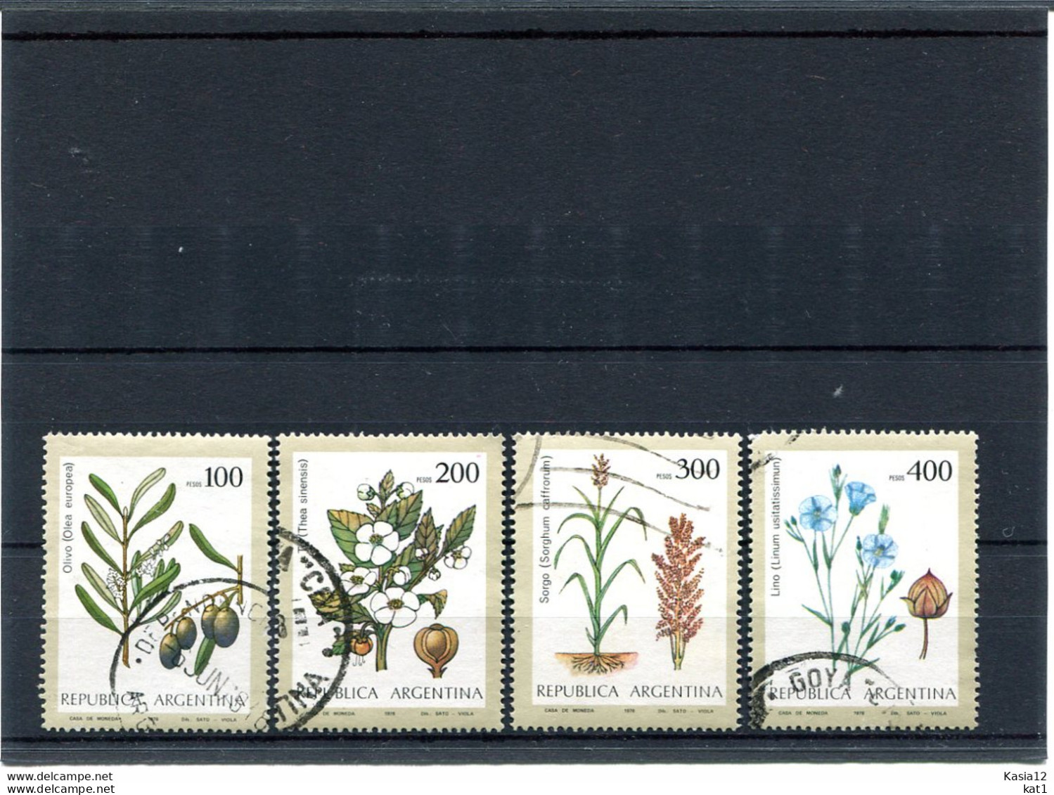 A50270)Argentinien 1387 - 1390 Gest., Blumen - Used Stamps