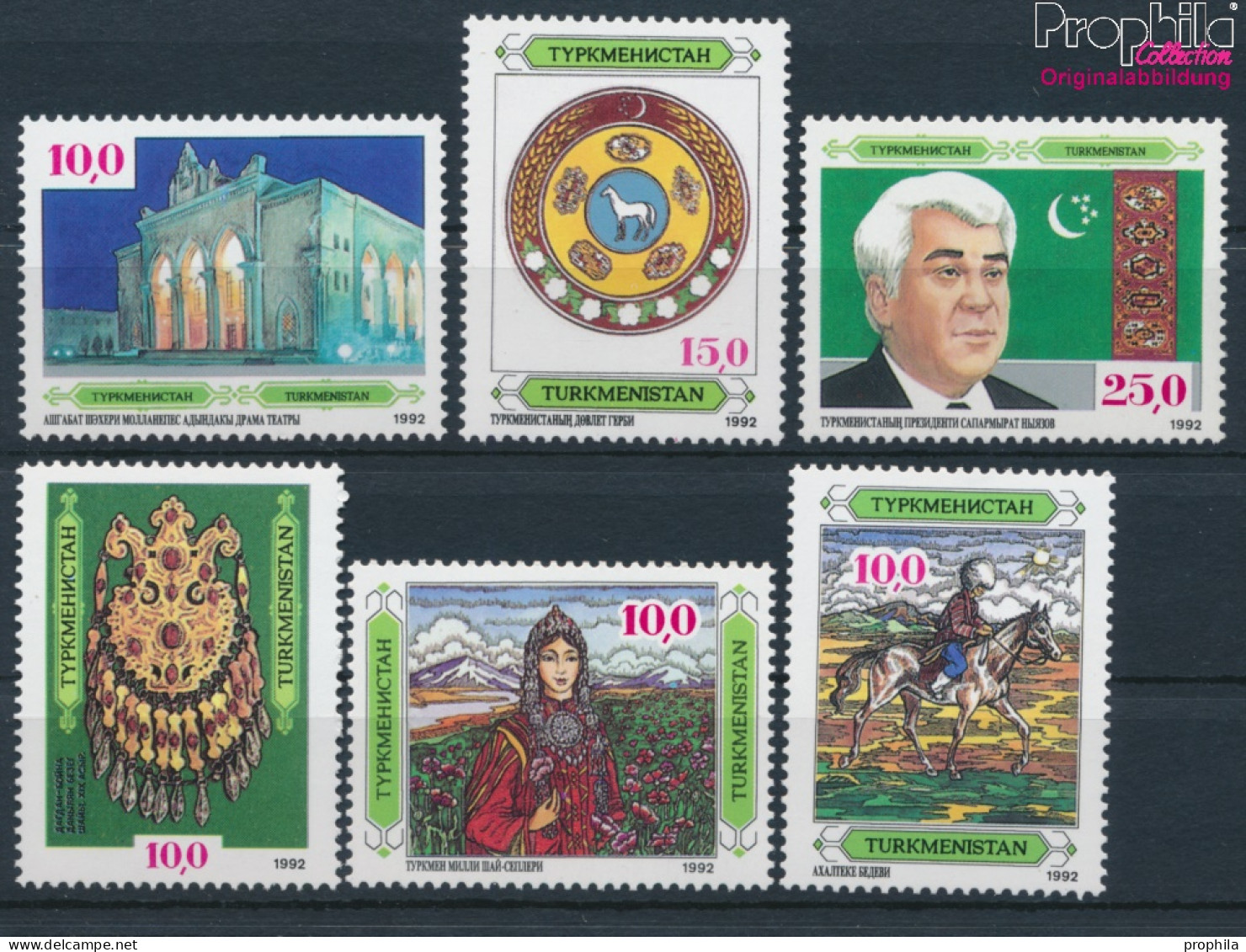 Turkmenistan 4-9 (kompl.Ausg.) Postfrisch 1992 Kunstschätze (10221428 - Turkmenistan
