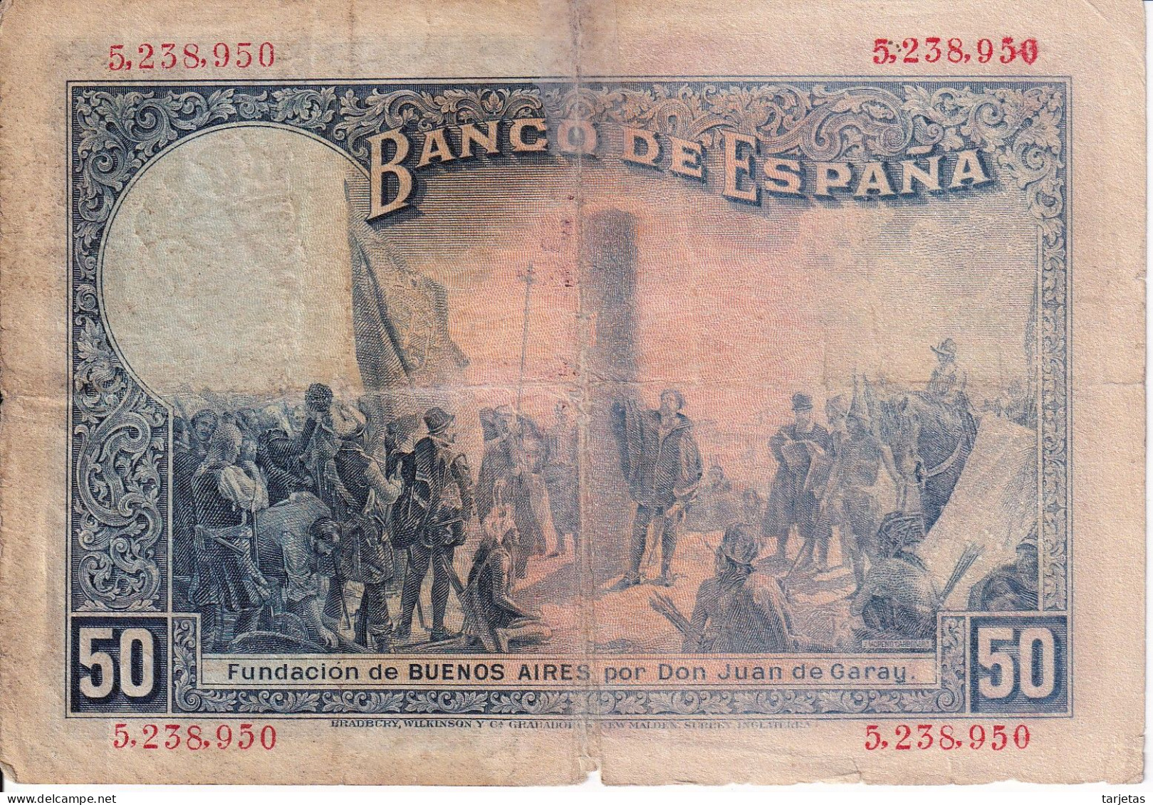 BILLETE DE 50 PTAS DEL AÑO 1927 SIN RESELLO DE LA REPUBLICA ESPAÑOLA - 50 Pesetas