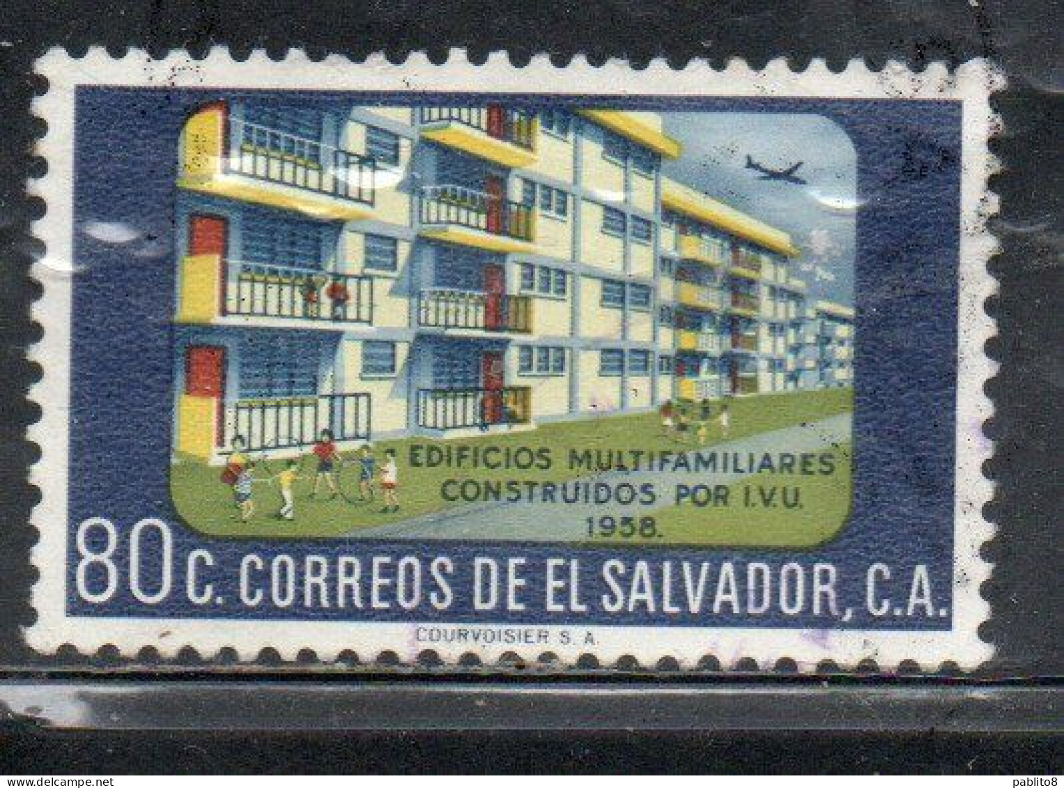 EL SALVADOR 1971 MULTIFAMILY HOUSING PROJECTS APARTMENT HOUSES 80c USED USATO USADO OBLITERE' - Salvador