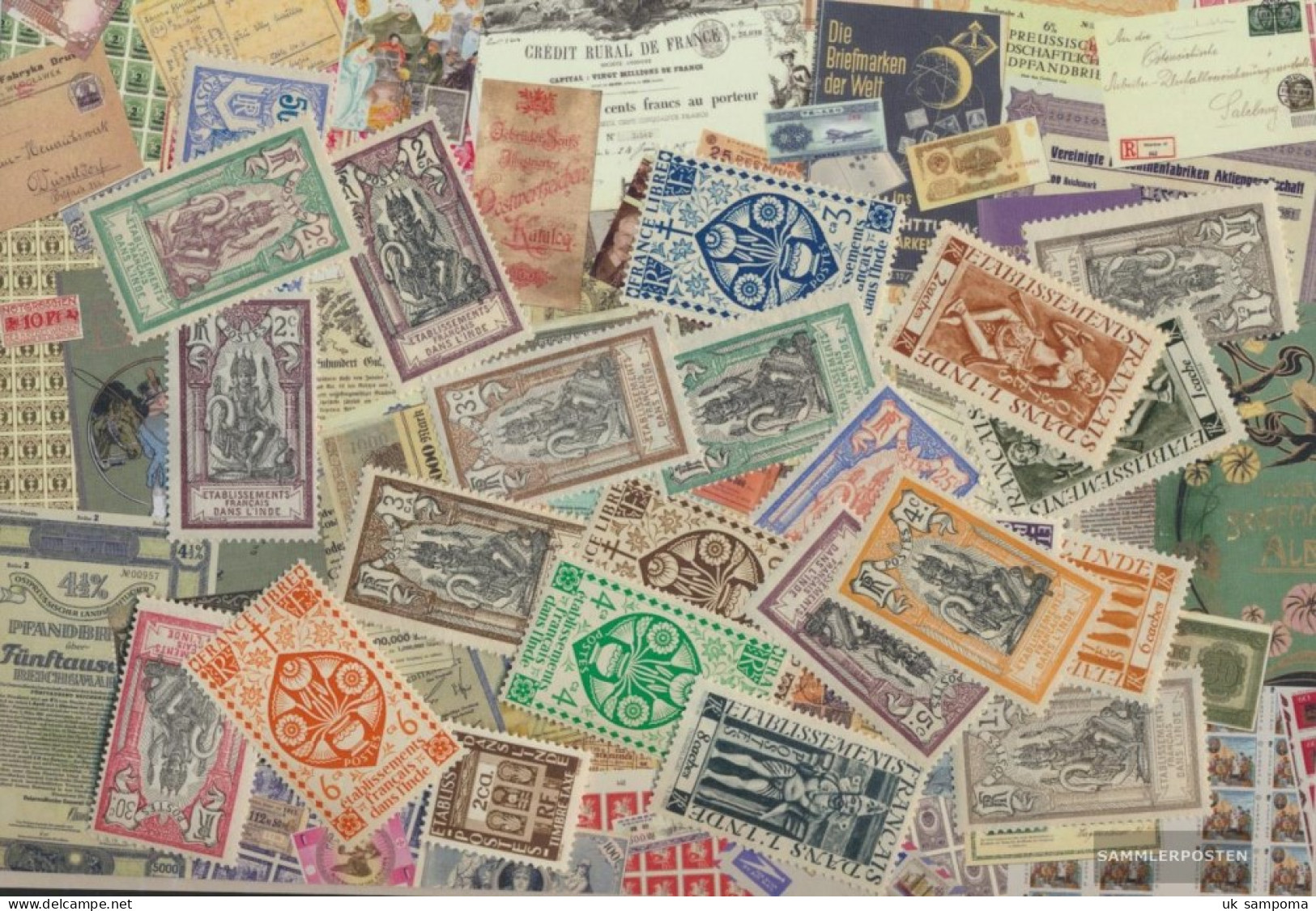 French-India 25 Different Stamps - Otros & Sin Clasificación