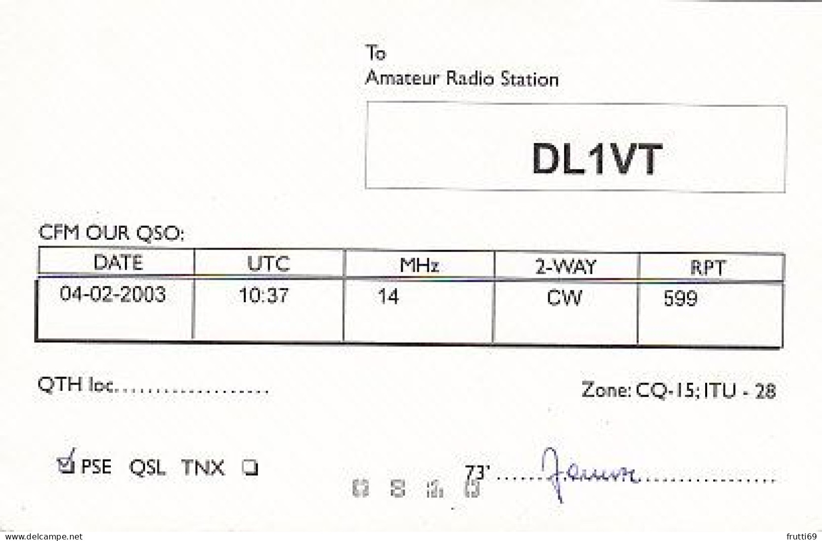 AK 185075 QSL - Poland - Radio Amateur