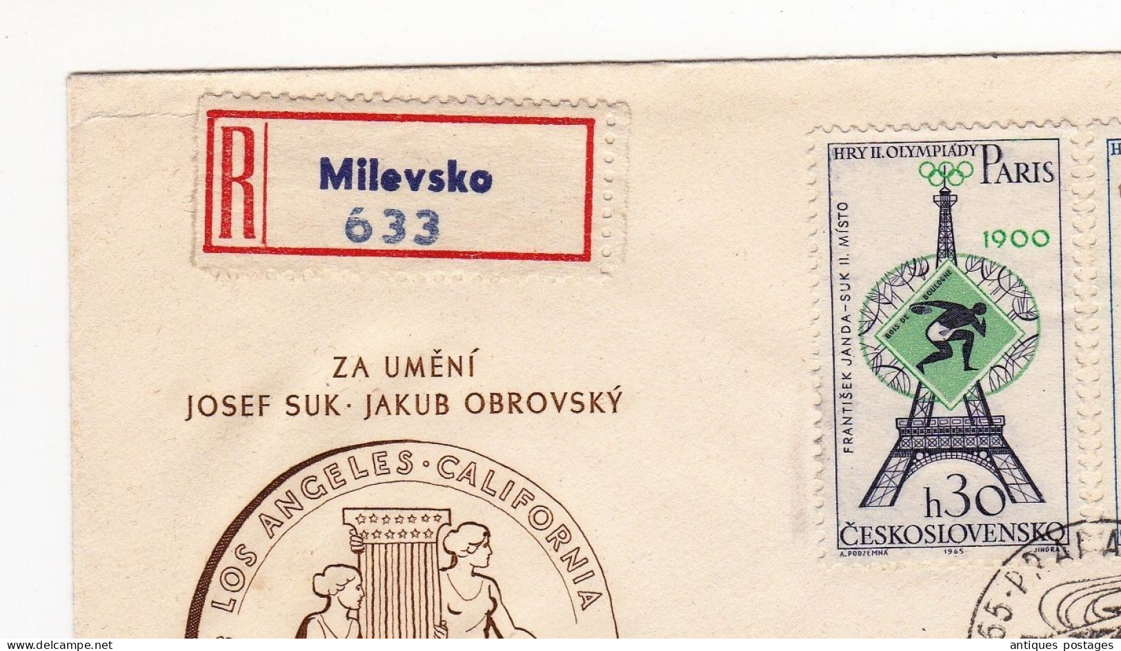 Art Competition Milevsko 1965 Tchécoslovaquie Zagreb Olympics Games Czechoslovakia Yugoslavia Josef Suk Jakub Obrovský - Covers & Documents
