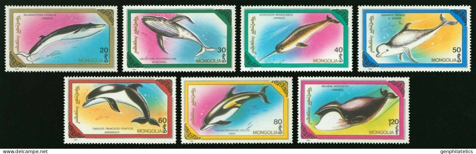 MONGOLIA 1990 FAUNA Animals WHALES - Fine Set MNH - Mongolie