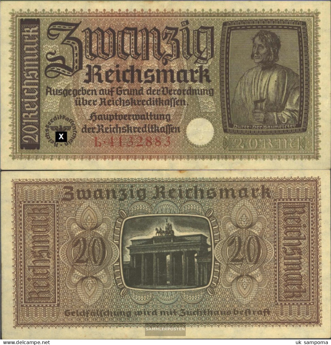 German. Cast In 2. War Rosenbg: 554a Used (III) 1940 20 Reichsmark - 2° Guerra Mondiale