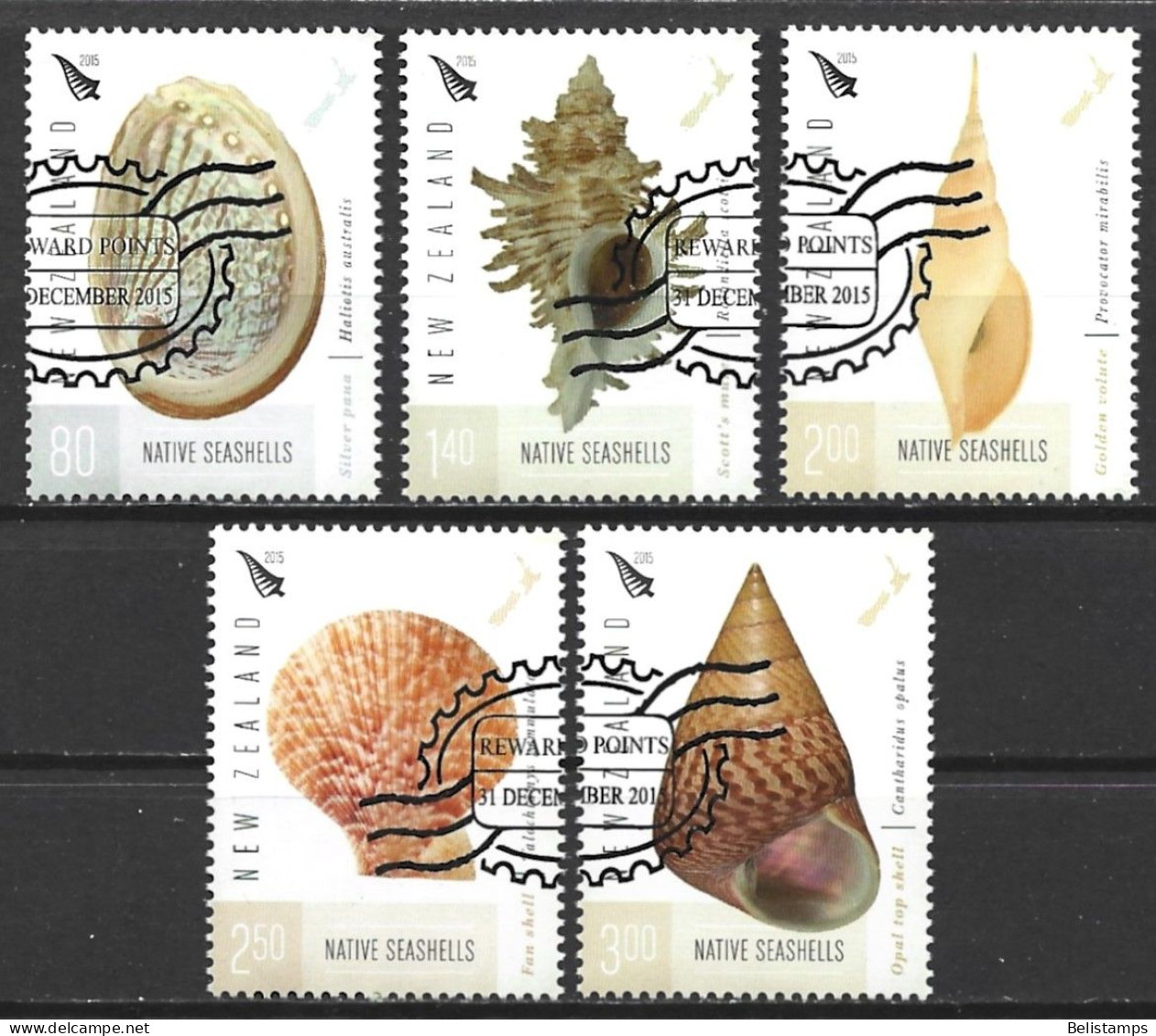 New Zealand 2015. Scott #2586-90 (U) Shells  *Complete Set* - Oblitérés