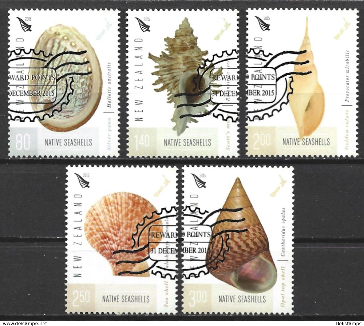 New Zealand 2015. Scott #2586-90 (U) Shells  *Complete Set* - Usados