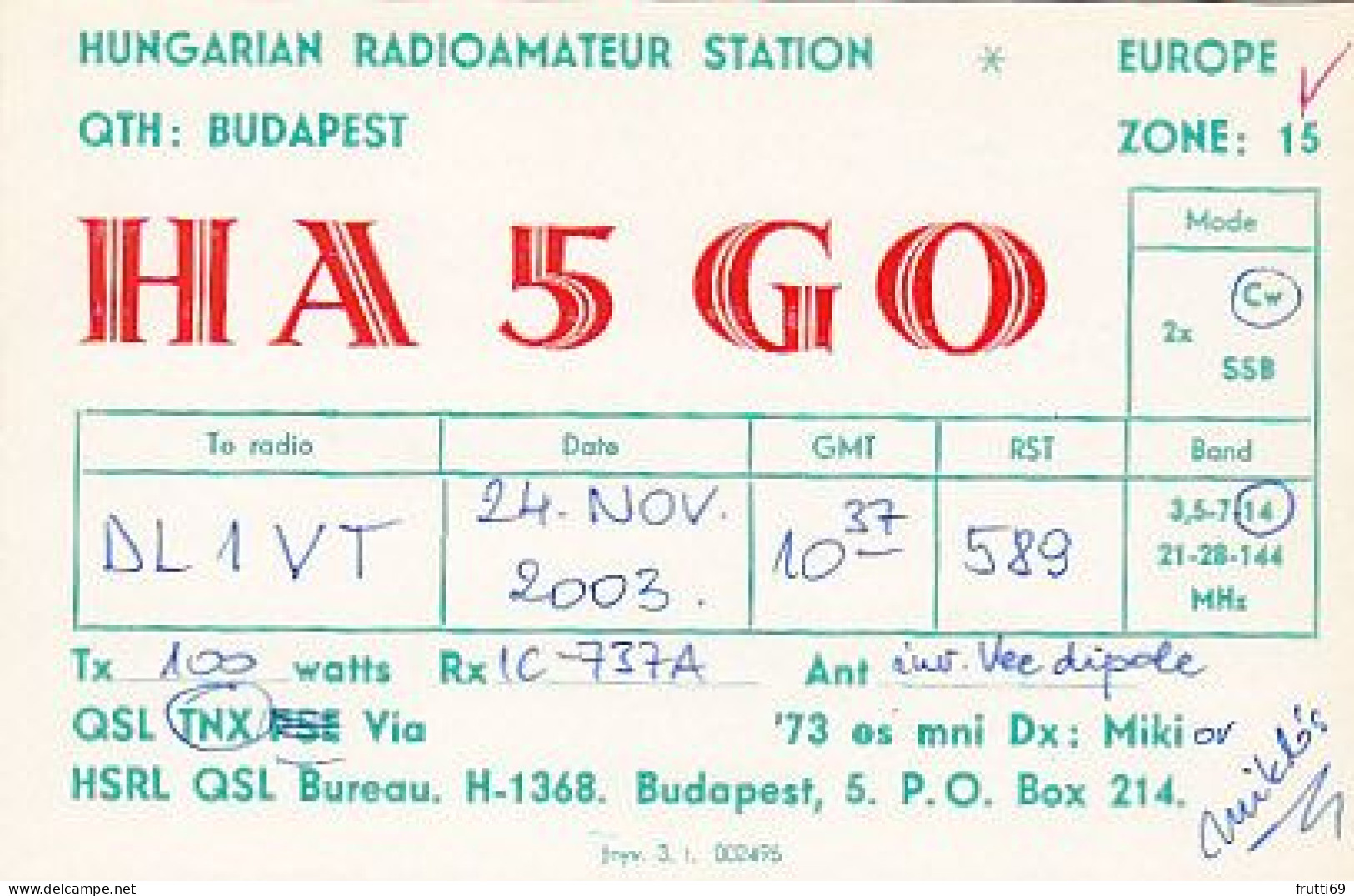 AK 185086 QSL - Hungary - Budapest - Radio Amateur