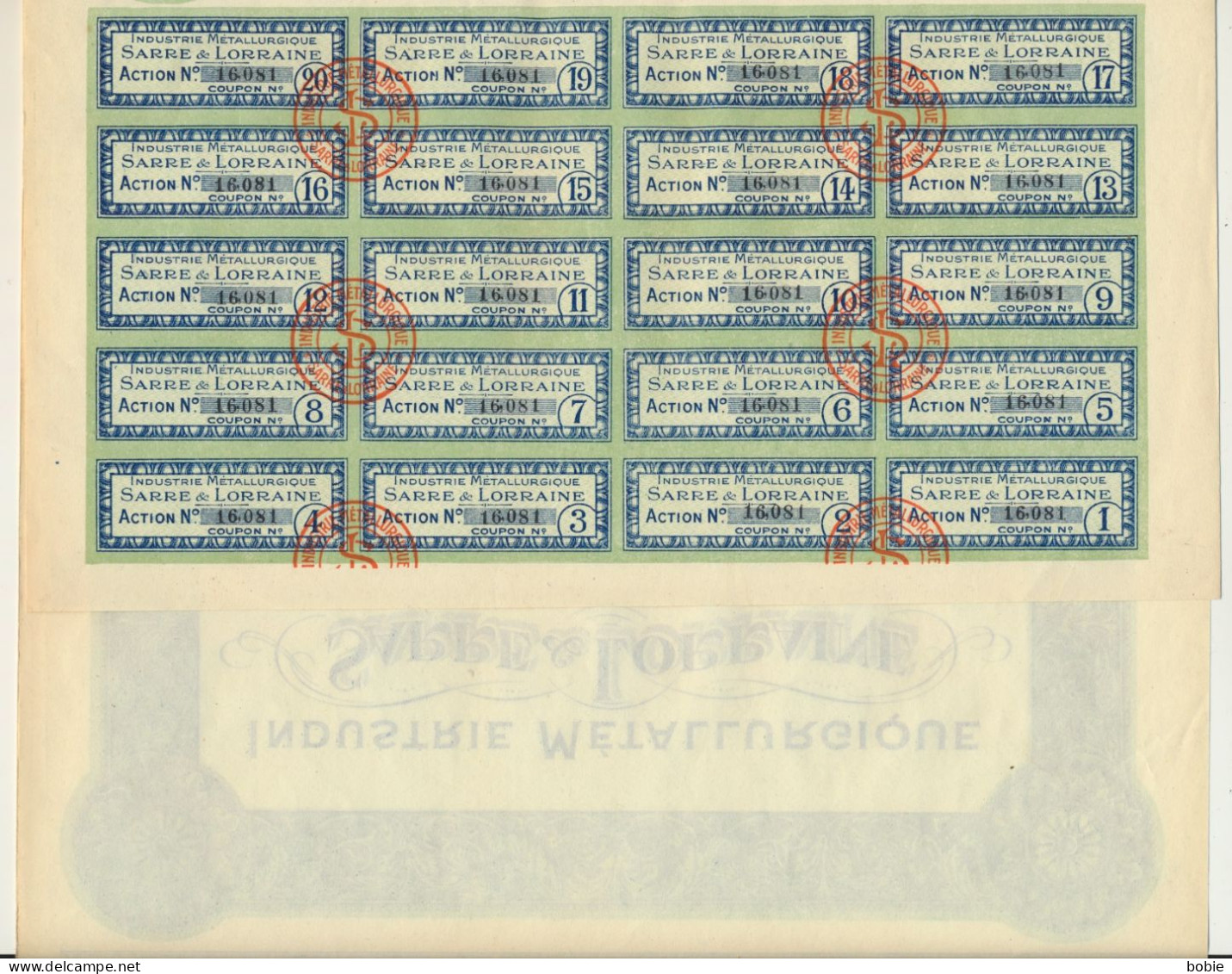 Thionville Moselle : Action De 100 Francs - Industrie Métallurgique " Sarre & Lorraine " De 1924 - Siège Thionville - Industrie