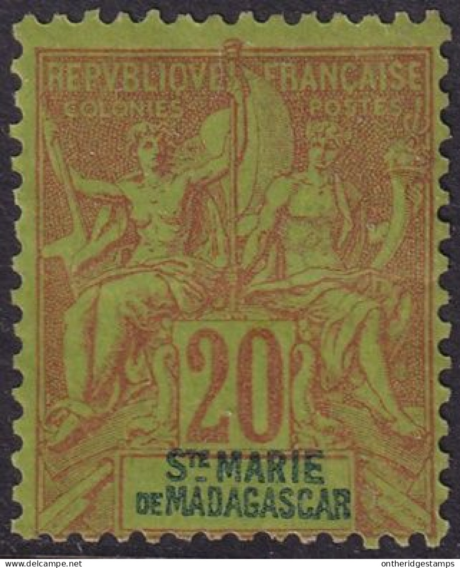 Ste-Marie De Madagascar 1894 Sc 7 Yt 7 MH* Heavy Hinge - Unused Stamps