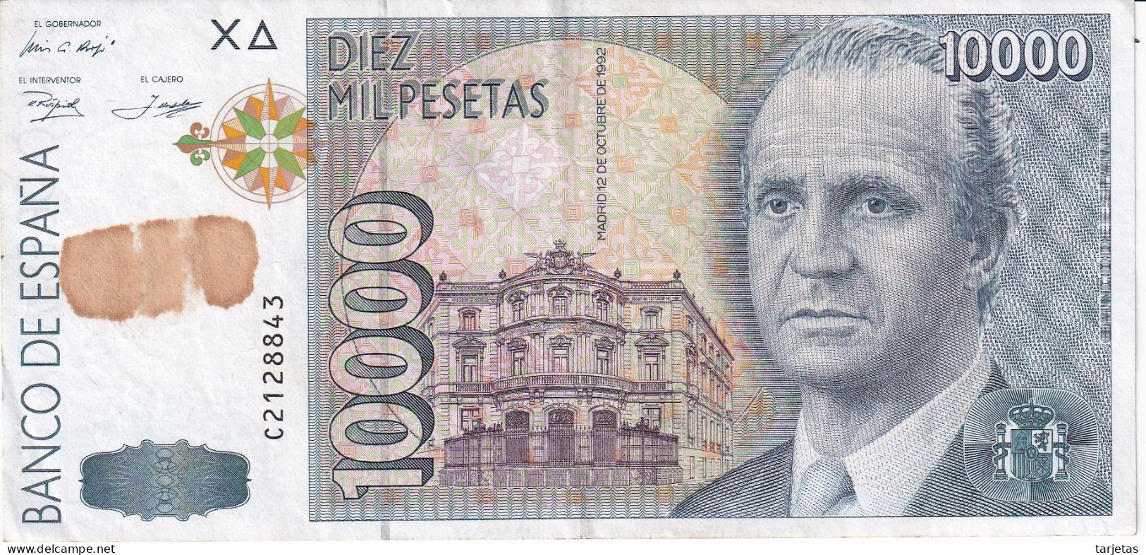 BILLETE DE 10000 PTAS DEL AÑO 1992 SERIE C - JUAN CARLOS I (BANKNOTE) - [ 4] 1975-… : Juan Carlos I
