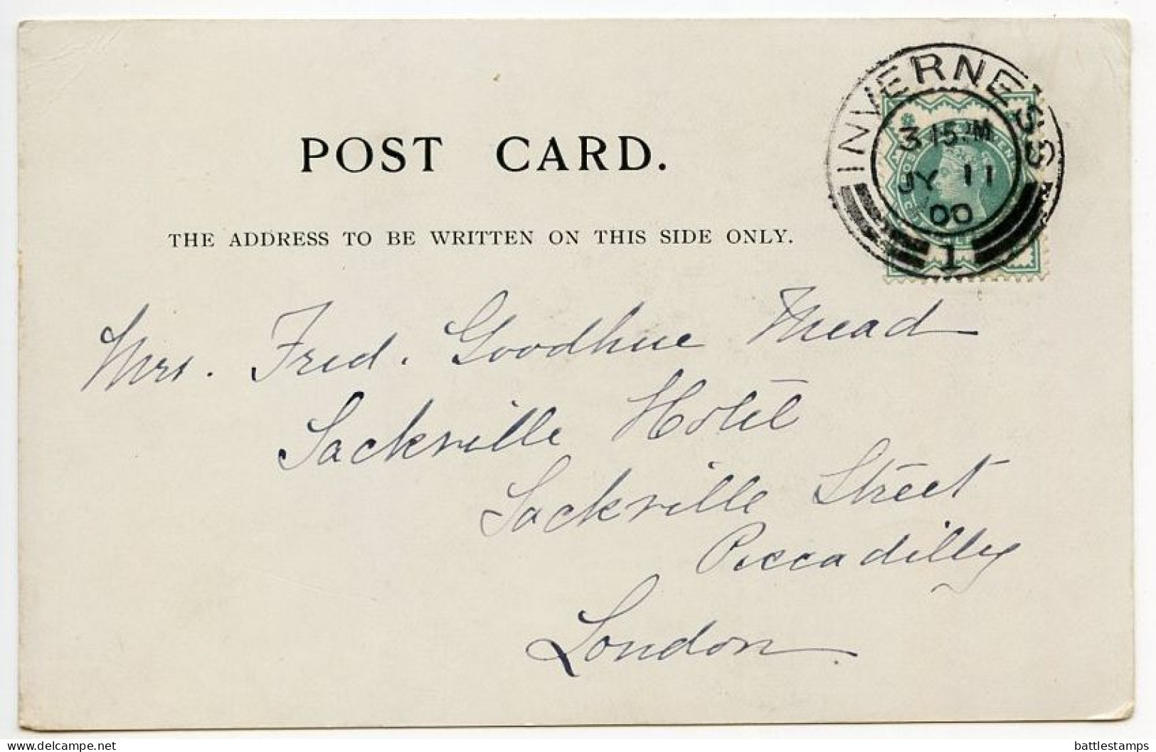 Great Britain / Scotland 1900 Postcard Inverness - St. Andrew's Cathedral; Scott 125 - 1/2p. QV - Inverness-shire
