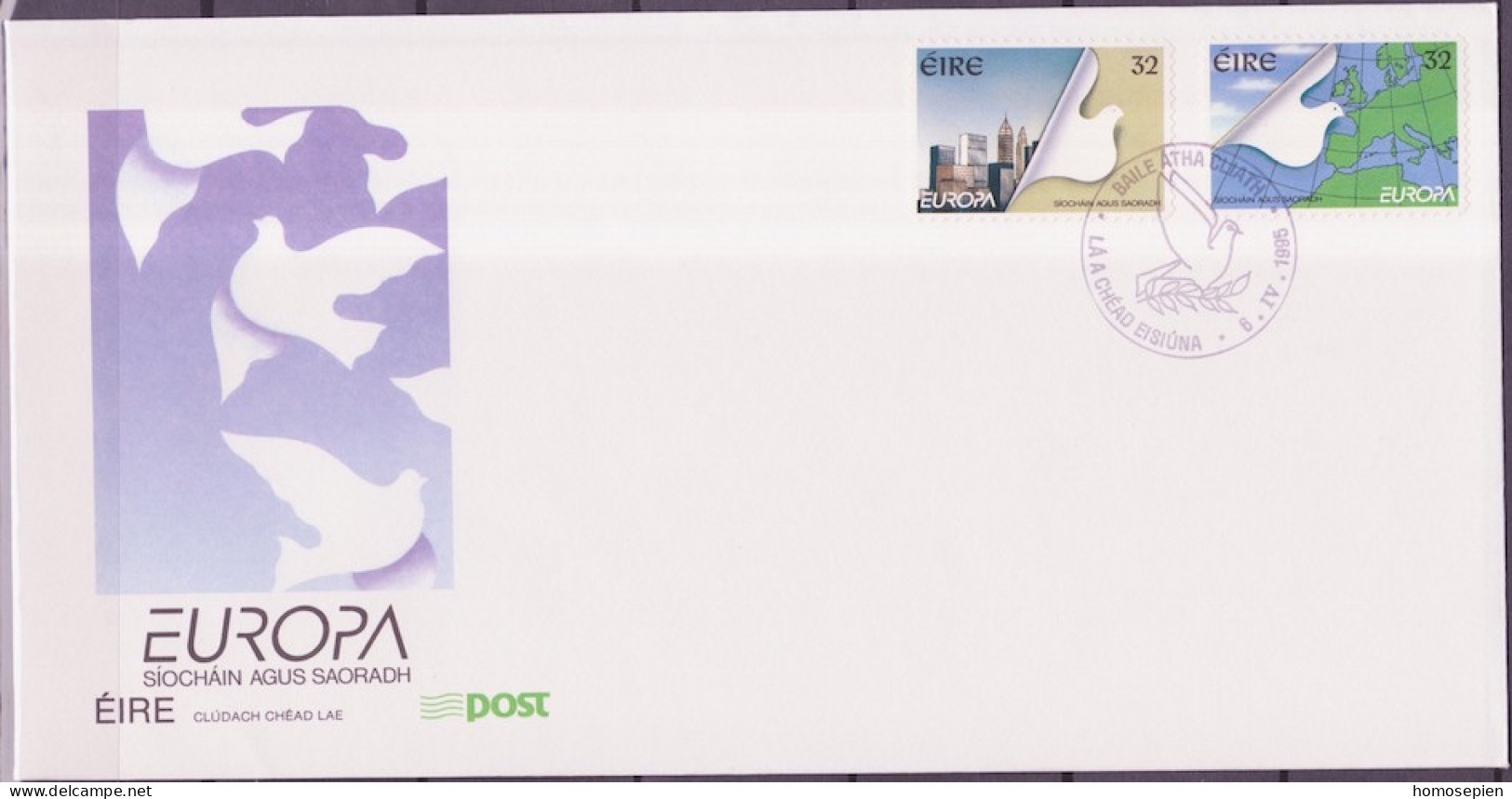 Irlande - Ireland - Irland FDC 1995 Y&T N°898 à 899 - Michel N°892 à 893 - EUROPA - Autoadhésif - FDC