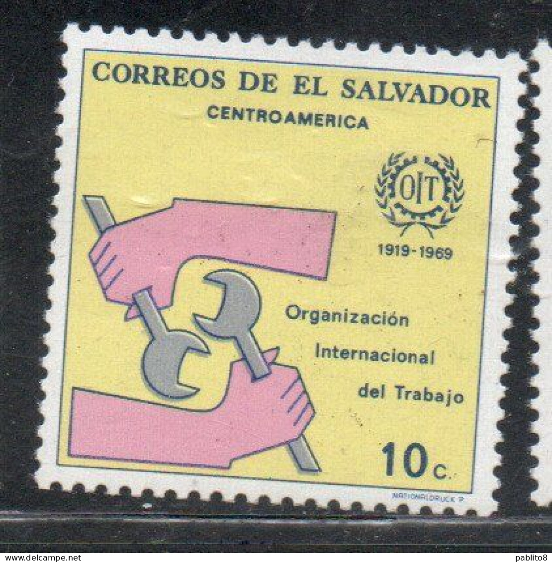 EL SALVADOR 1969 ILO OIL OIT EMBLE 10c MH - Salvador