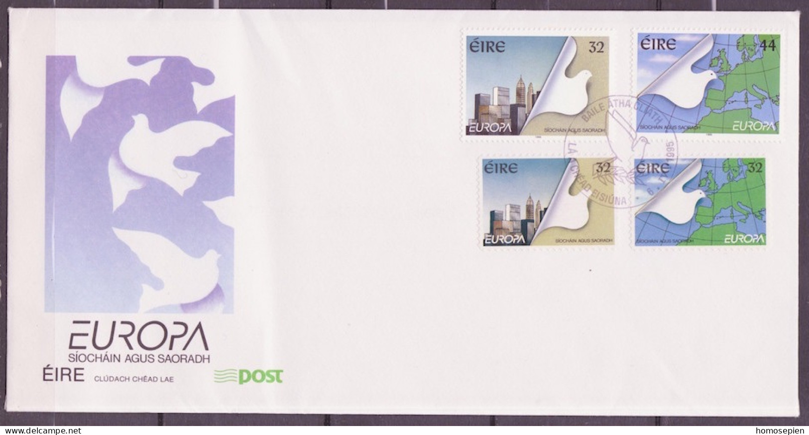 Irlande - Ireland - Irland FDC 1995 Y&T N°896 à 899 - Michel N°890 à 893 - EUROPA - Gommé Et Autoadhésif - FDC