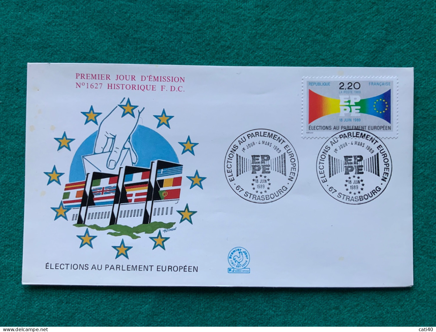 FRANCIA -  ELEZIONE PARLAMENTO EUROPEO - STRASBURGO  -   FDC  1989 - Lettres & Documents