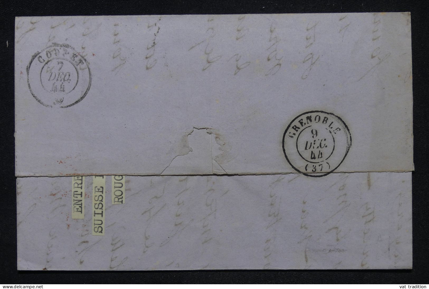 SUISSE - Cachet à Date De Morges Sur Lettre Pour Grenoble En 1844 - L 148931 - ...-1845 Prephilately