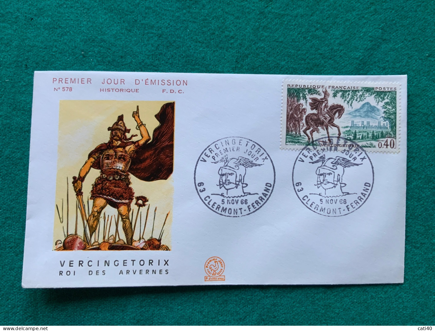 FRANCIA - VERCINGETORIX -   FDC 1966 - Brieven En Documenten